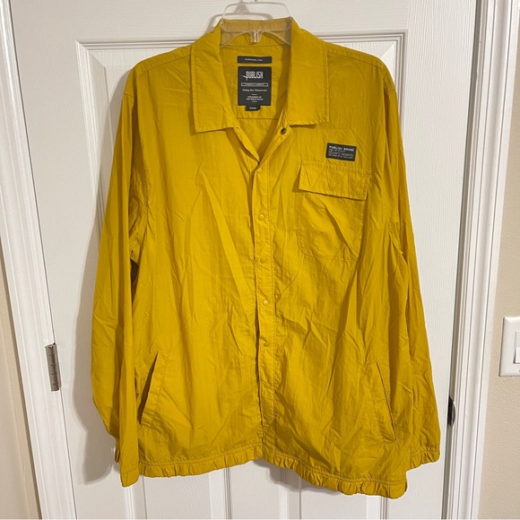Publish Snap Front Phil Sunshine Windbreaker Jacket Yellow Gold Men's Size Large - Picture 2 of 8